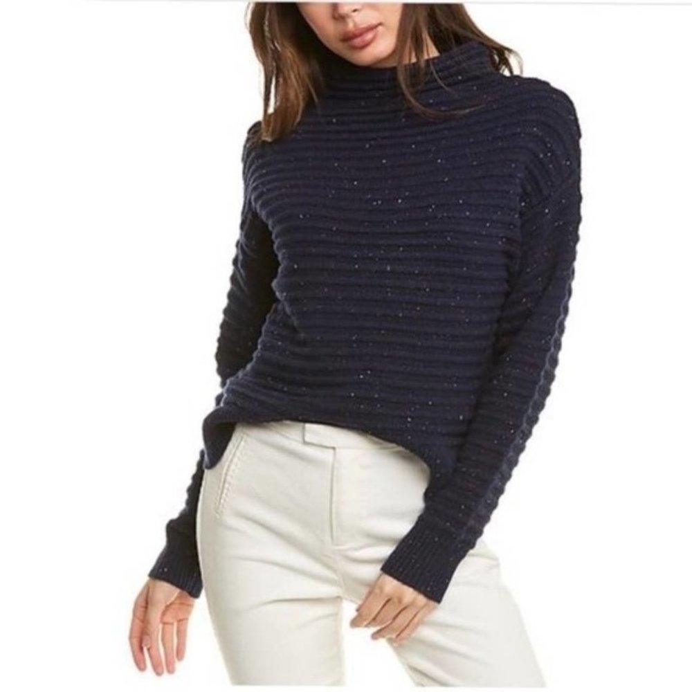 NEW Court & Rowe Navy Speckled Ottoman Sweater XS